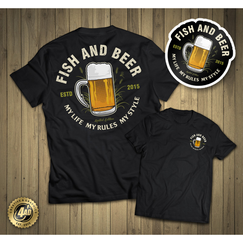 rybarske-tricko-4anglersdesign-fish-and-beer-chrbat-velky-motiv