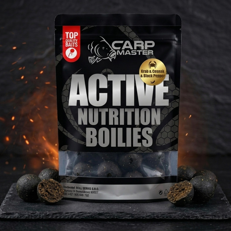 boilies-carpmaster-active-nutrition-krab-cesnak-black-pepper-zivocisno-korenista-nastraha-balenie